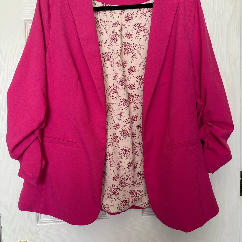 Skies Are Blue Pink Blazer Structured Tailored Fit